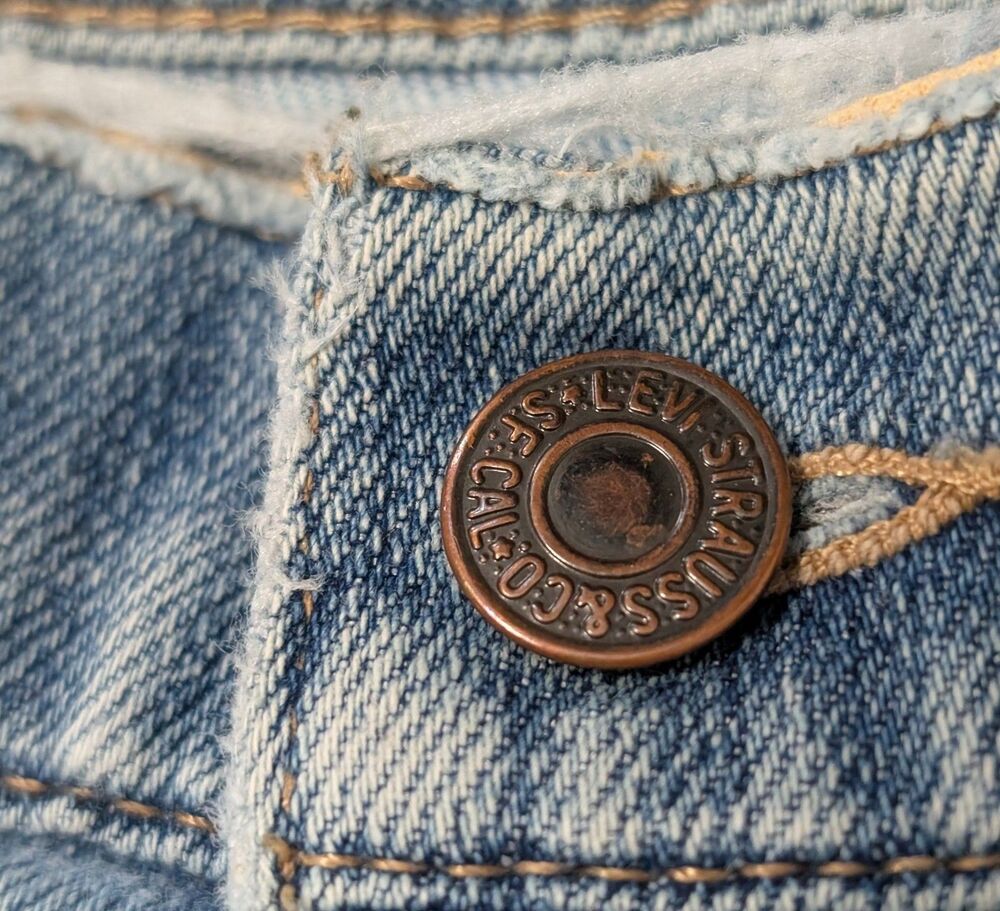 Vintage 1983 Levis Skosh More Room Jeans 42x28 Thrashed Distressed Made in US - Picture 7 of 12